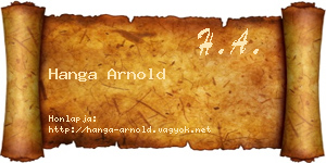 Hanga Arnold névjegykártya